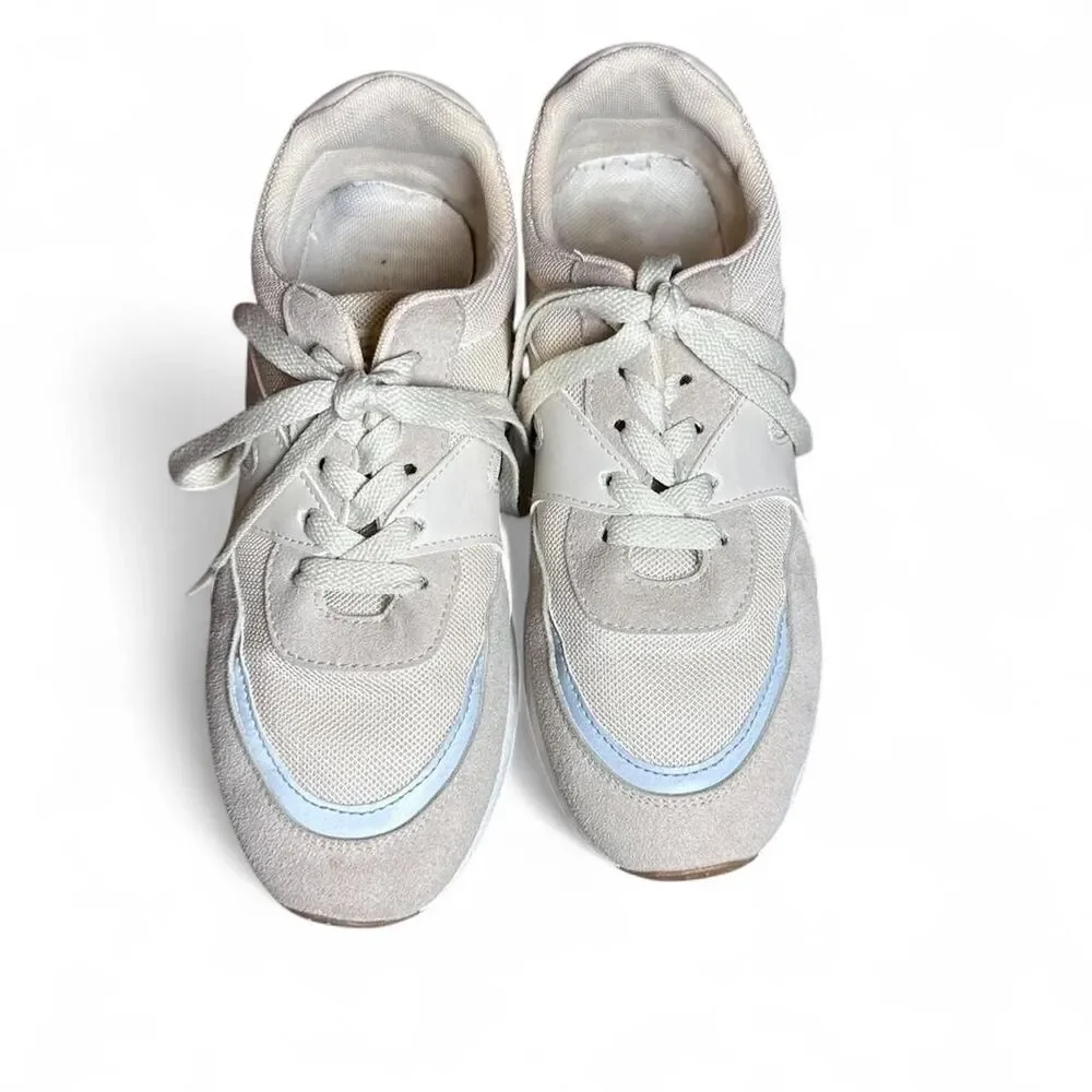 Rachel Zoe Women's Cream and White Sneakers Size 8.5